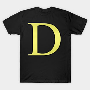 The Letter D in Shadowed Gold T-Shirt